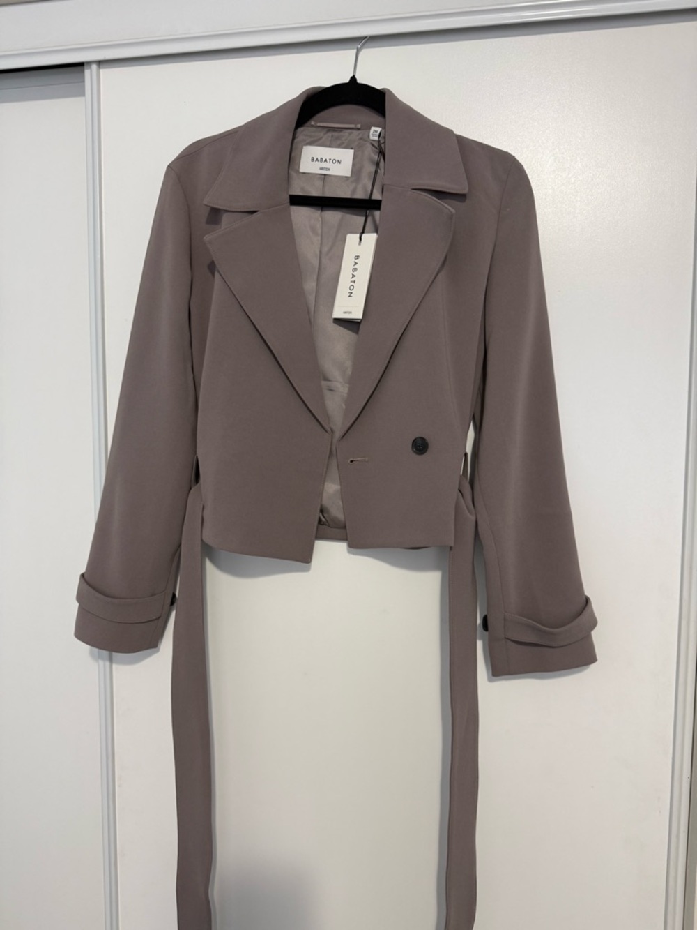 Aritzia Babaton Turner Taupe Postage Trench Blazer